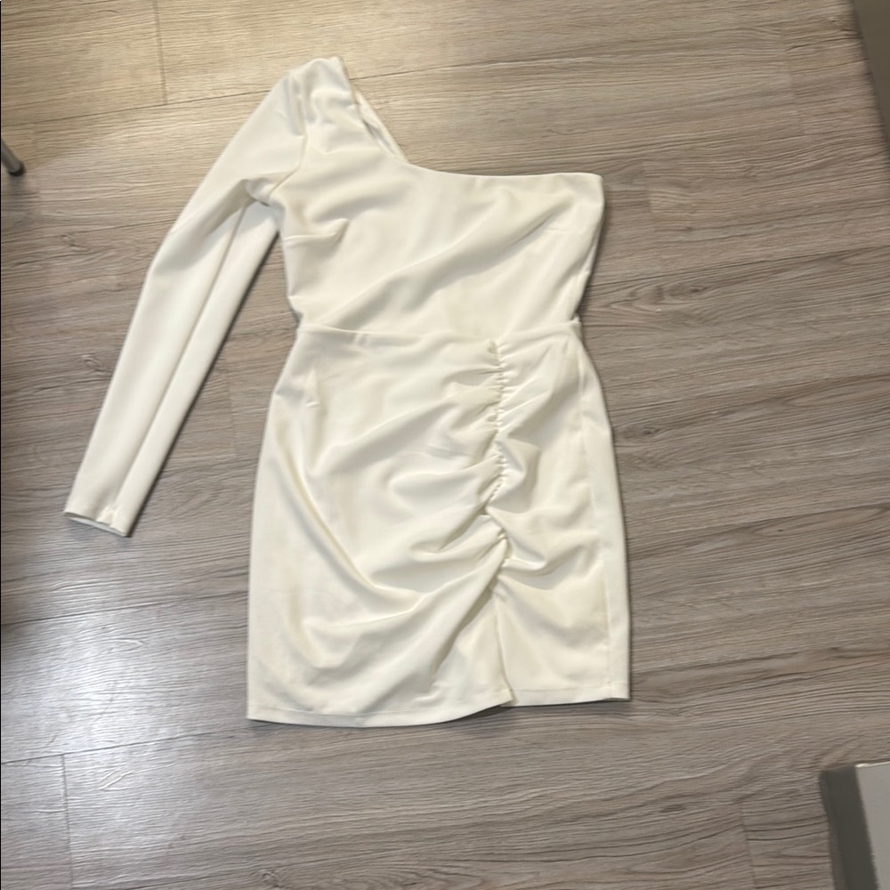 Elegant One-Shoulder White Dress